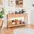 Console Table Natural Tone Entryway Table with Bottom Shelf