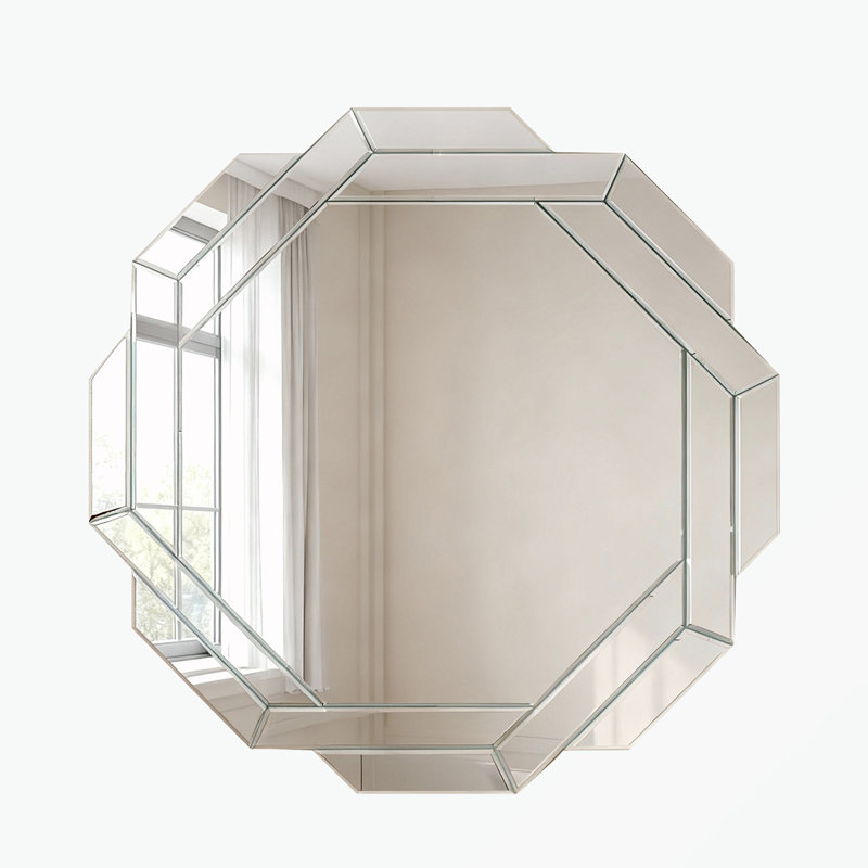 Miroir à cadre biseauté avec cintres, 29,92 po x 29,92 po