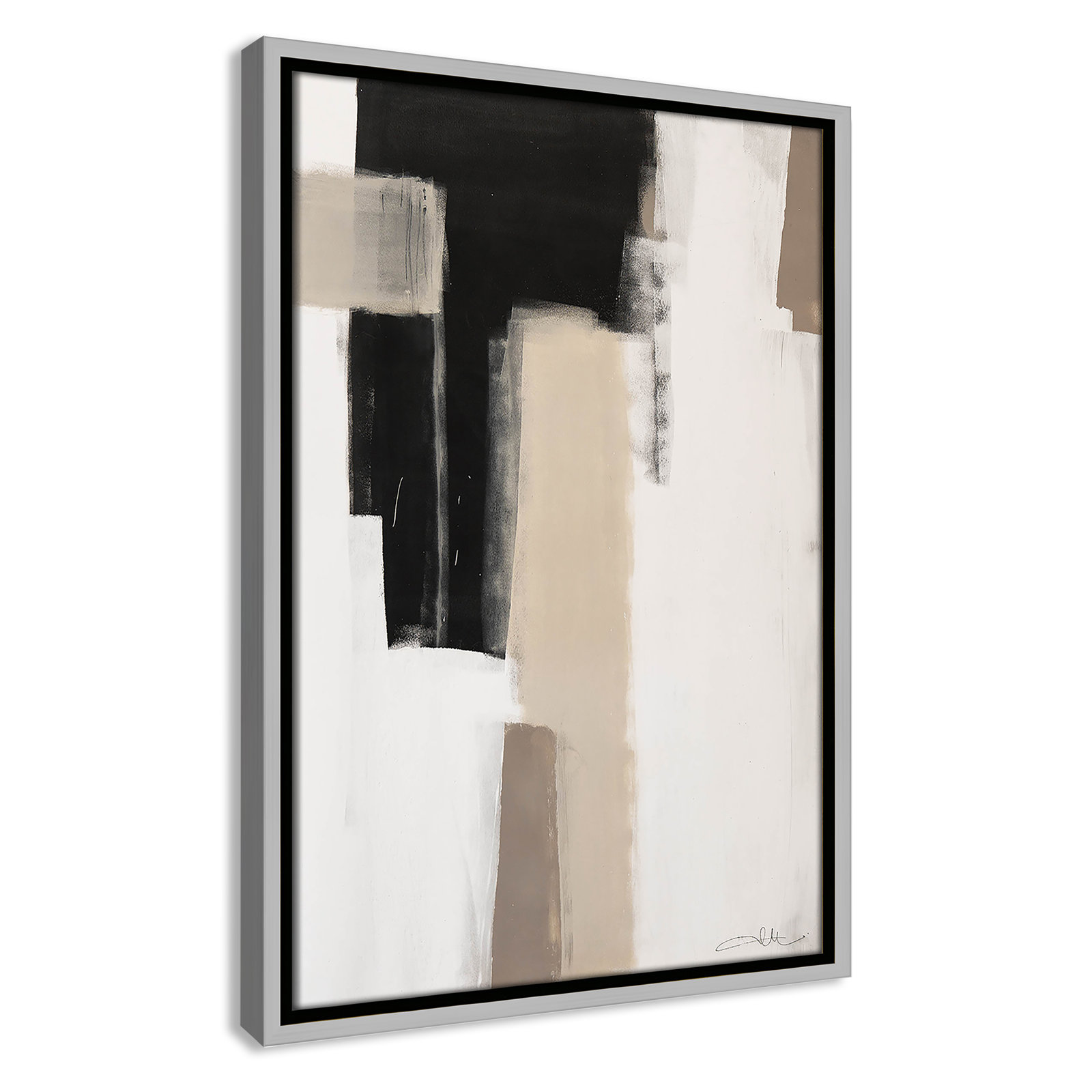 Giverny Earth Scapes I Print, No Mat, 19.5" H x 13.5" W x 2" D, Silver Floater Framed