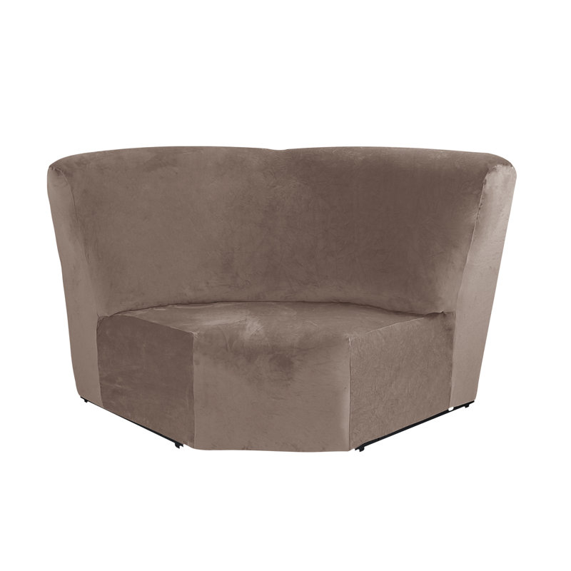 Housse pour canapé à coussins carrés/rectangulaires, Velours taupe