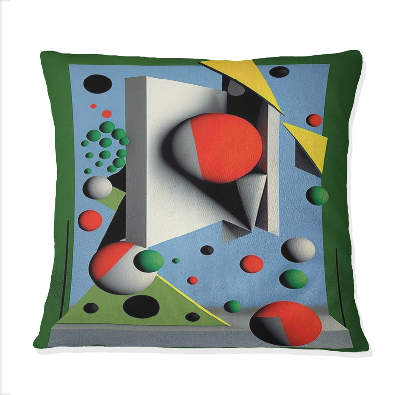 Playful Imaginary Landscapes III - Abstract Geometric Printed Throw Pillow