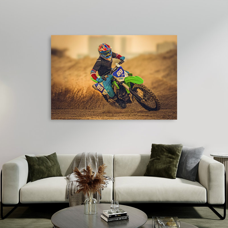 " Motocross Action Rider Contemporary Architecture Wall Art Print " Print, H 40 po x l 60 po