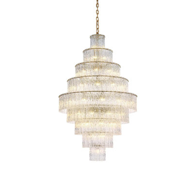 Intisar 40 inch Glass Chandelier in Satin Gold