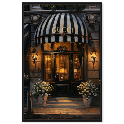 Elegant Night Time Store Visit Canvas by Art Remedy