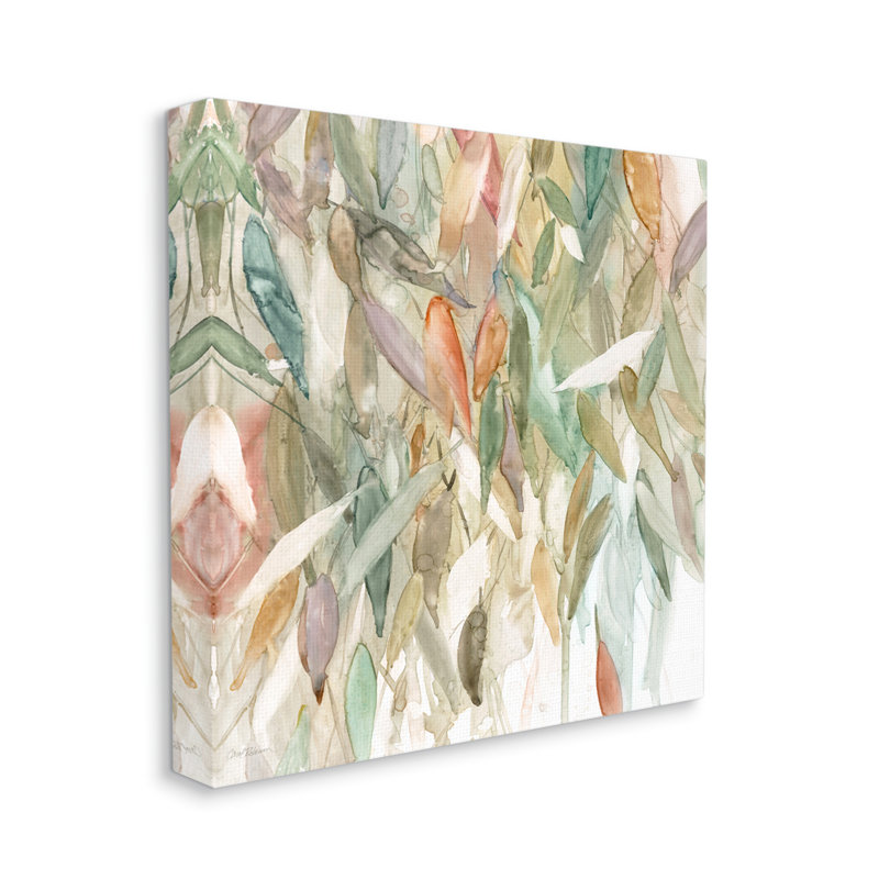 Autumnal Blooming Foliage Abstract Canvas Wall Art, 30" x 30"