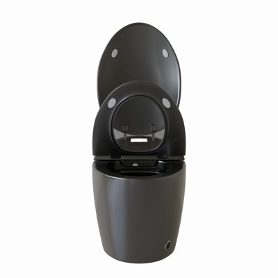 Toilette intelligente 17,3 "à hauteur confortable avec 4 modes de chasse d'eau Siège chauffant une pièce intelligent et séchoir à air chaud 4 modes de nettoyage Toilette intelligente moderne avec bidet