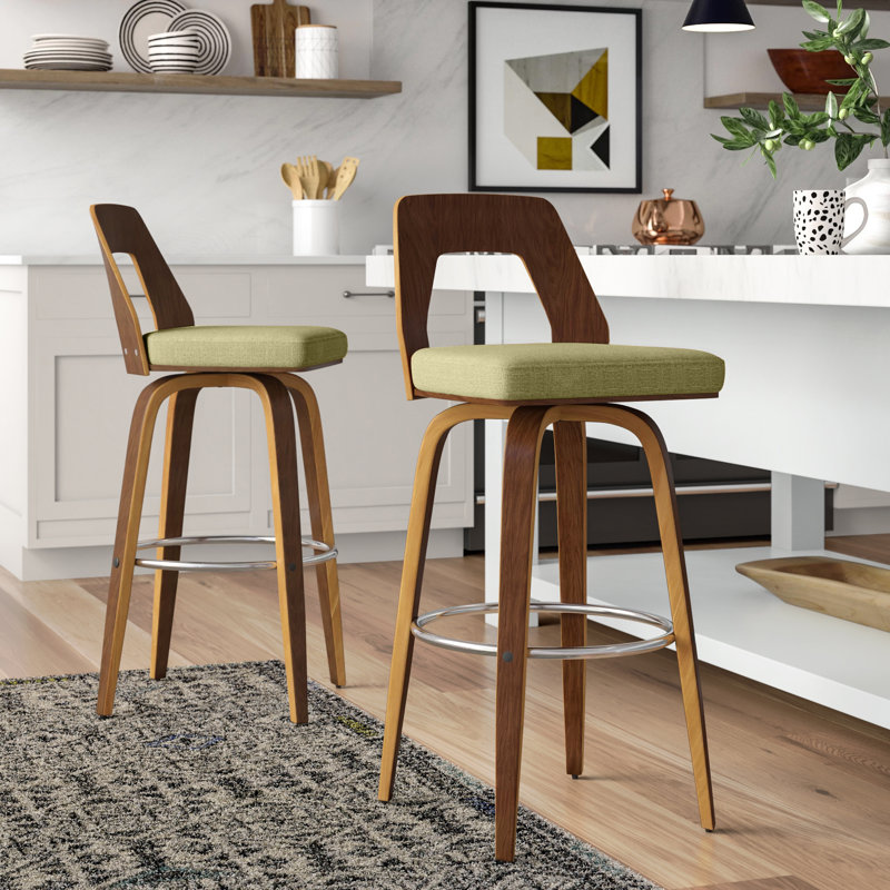 Bezu Swivel Upholstered Counter Stool, Cream, Counter Stool (24" Seat Height)