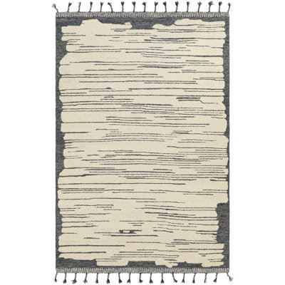 Tapis gris anthracite en laine touffeté à la main Lumia