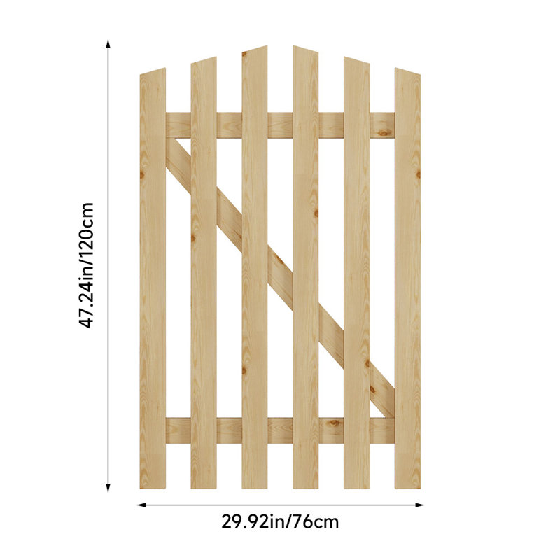 Adelheid Wood Gate, Wooden, 120cm H x 76cm W x 5cm D