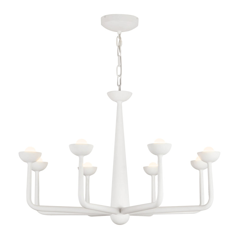 Spade 30-in White dimmable LED Chandelier, White