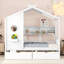 Lit en bois avec 2 tiroirs, lit pour enfant avec tablette de rangement-267656336