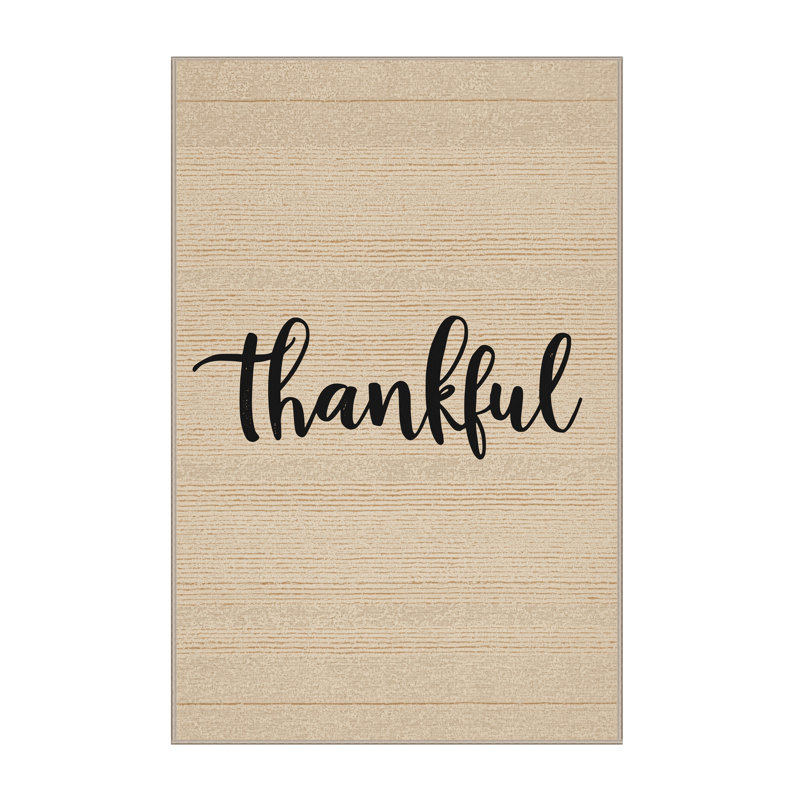 Soft Plush Fifield Thanksgiving Modern & Contemporary Abstract Area Rug in Beige – Beige Binding, 7x10