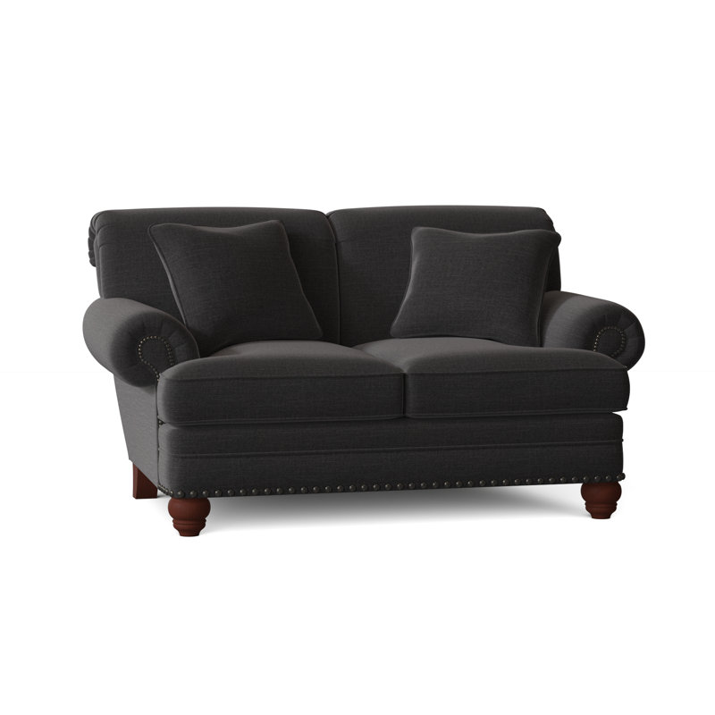 Spratt Loveseat, Paradigm 45 Black, Manhattan, Dark Brass