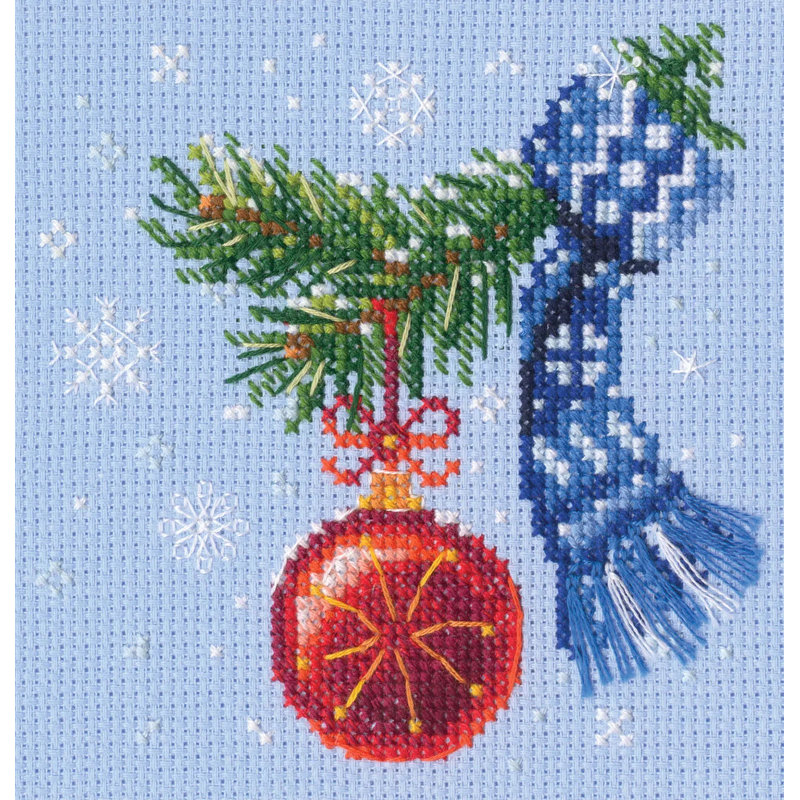 Trousse de broderie miniature au point de croix comptée « Boule de Noël porte-bonheur » de RTO C416