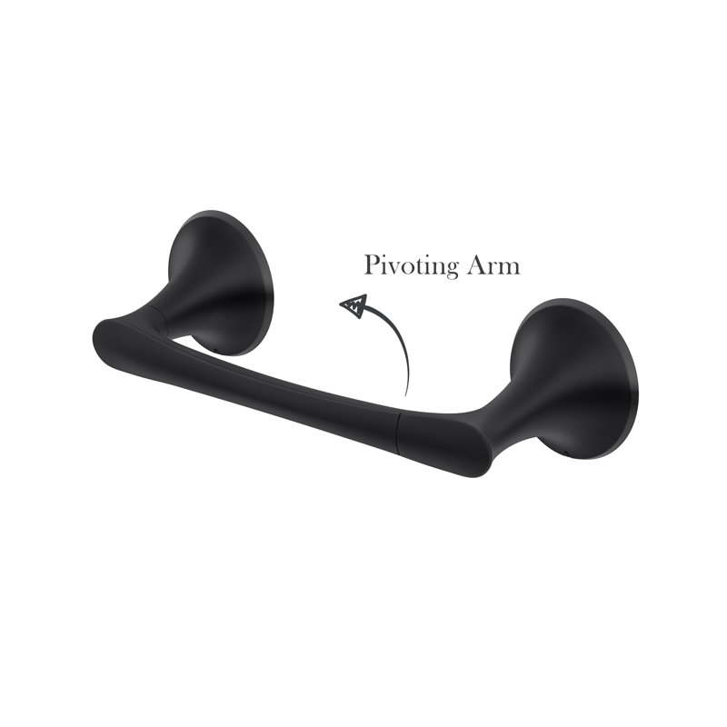 Rhen Wall Mount Toilet Paper Holder, Matte Black