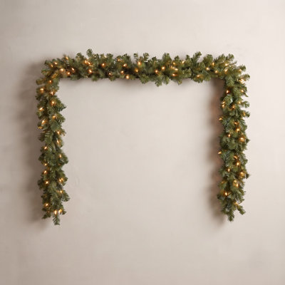 PVC Greenery 108" Pre-Lit Deluxe Garland