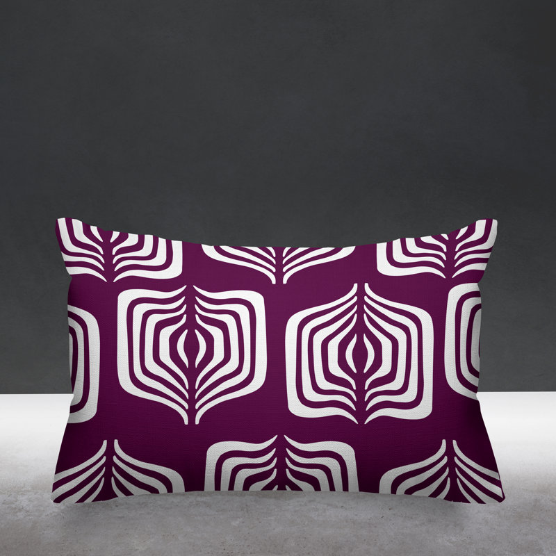 Housse et insert de coussin rectangulaire d'extérieur Dale Tribal, Mauve