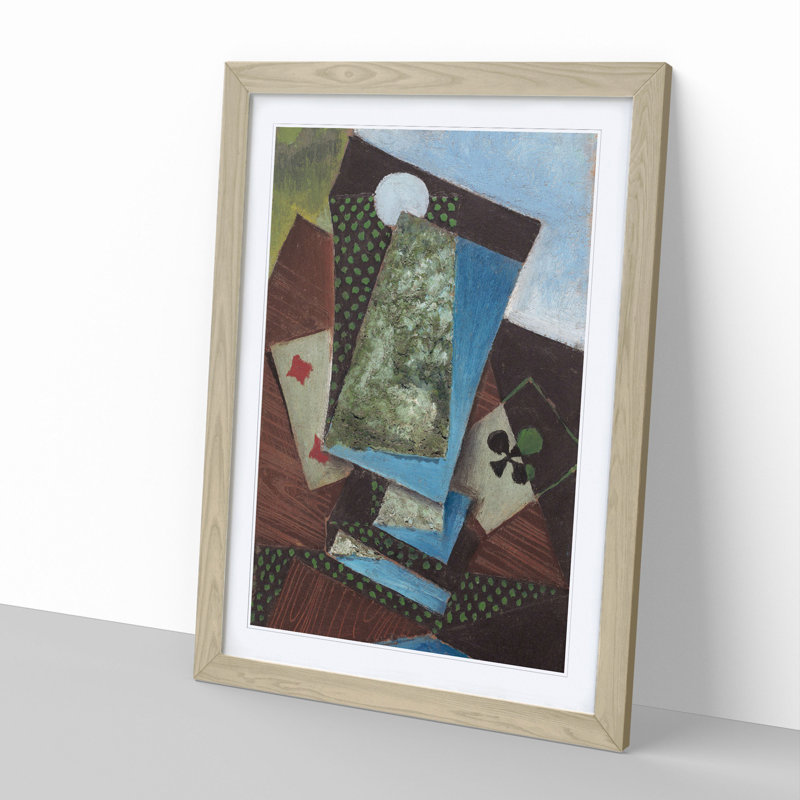 Playing Cards by Juan Gris - Picture Frame Painting, 48cm H x 36cm W x 2cm D, Oak Framed