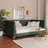 Oksana Glam And Luxe Emerald Green Velvet And Gold Metal Full Daybed
