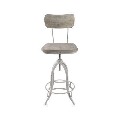 Tabouret de bar pivotant réglable moderne blanc