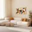 «Geometric Cat», art abstrait sur toile tendue sur toile, ensemble de 1-1001331997