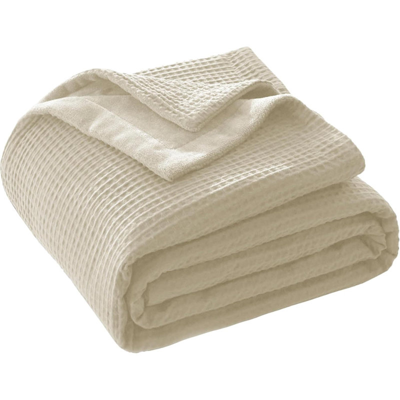 Machine Tufted Throw Blanket, Beige