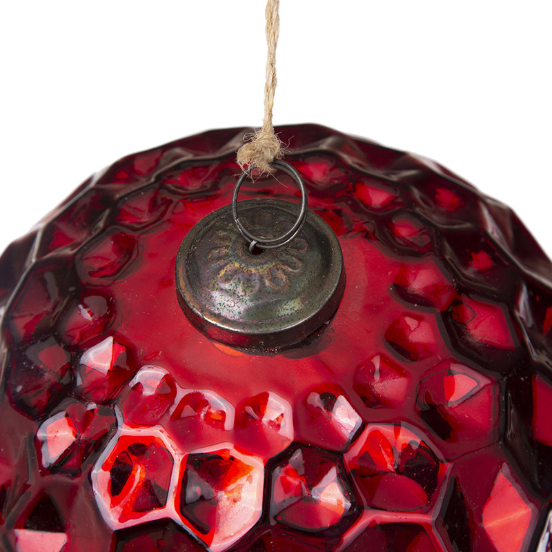 Ensemble de 6 décorations de Noël 6 po de diamètre rouge