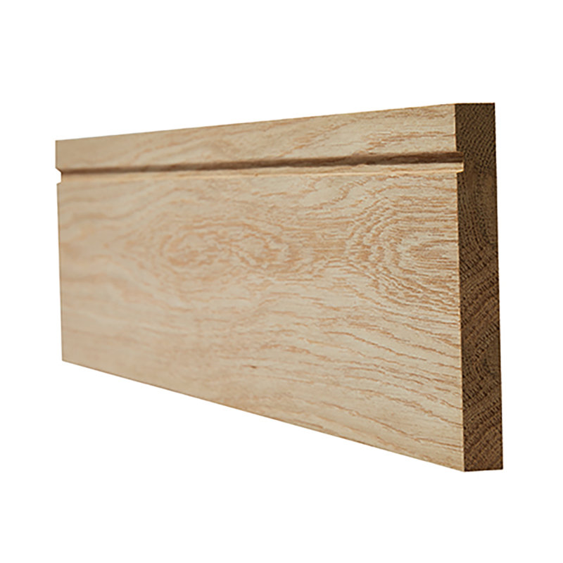 220cm L Wall Base in Oak, 220cm H x 14.8cm W x 1.8cm D