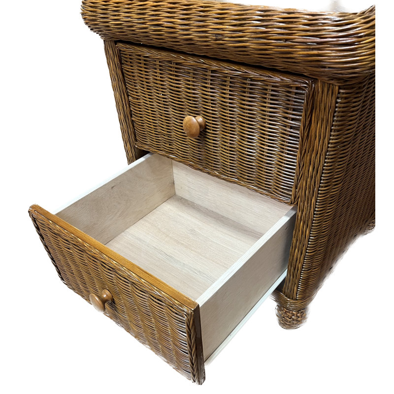 Watkins 21'' W Wicker / Rattan Nightstand, Honey
