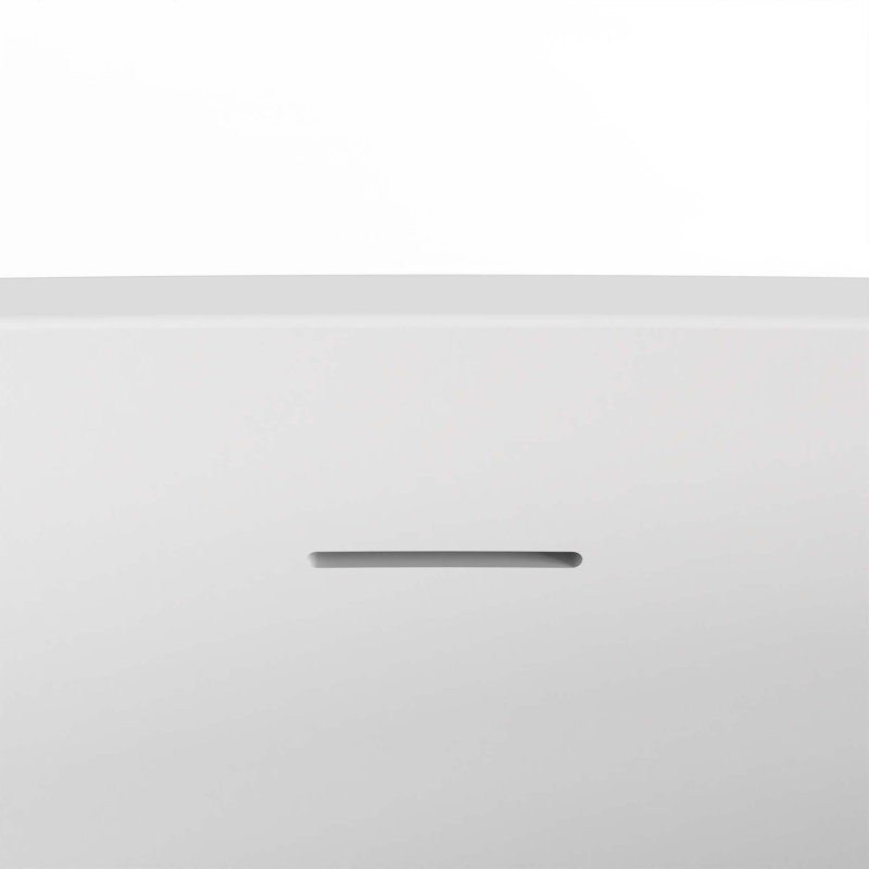 66.9" Freestanding Solid Surface Rectangular Soaking Bathtub For Bathroom