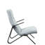 Chaise d'appoint moderne bleu - Contreplaqué de bois massif, pieds en métal avec accoudoirs à dossier haut et structure en contreplaqué, noir mat et support, pieds carrés