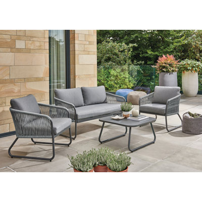 Kingston 4 - Person Outdoor Seating Group with Sunbrella Cushions