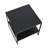 Square Side End Table with Storage Shelf, Oak Wood Grain and Black Metal Frame-2136747228