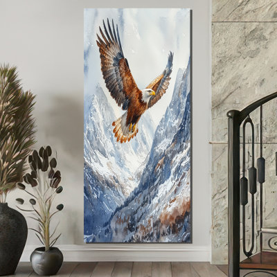 Waverley Brown Eagle Flying Over Mountains I - Eagle Large Wall Art