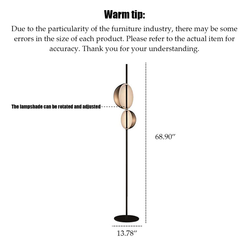 Minimalist Modern Metal & Marble Floor Lamp
