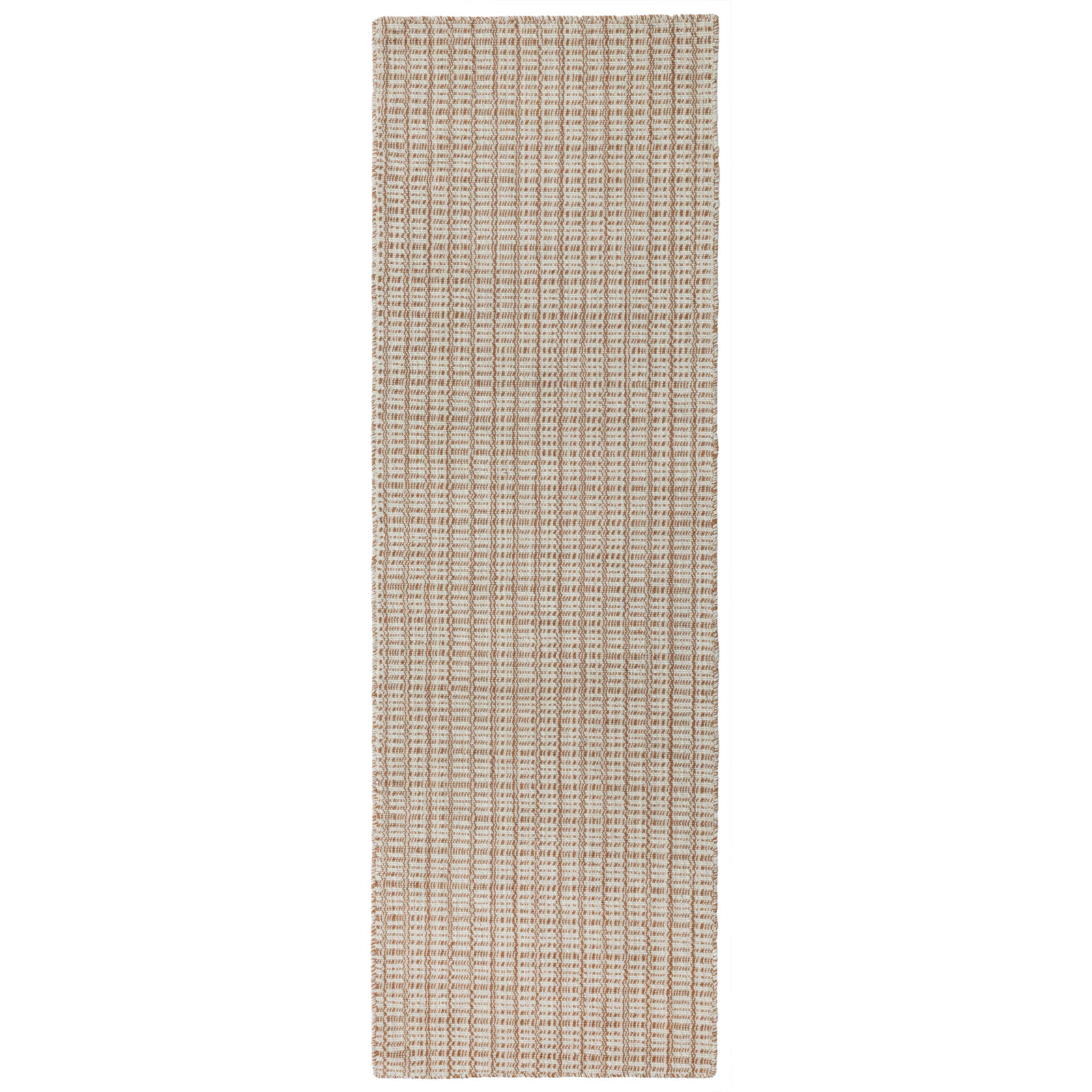 Kalise Hand-Tufted Geometric Wool Rug, Rust, Runner 2'6" x 8'