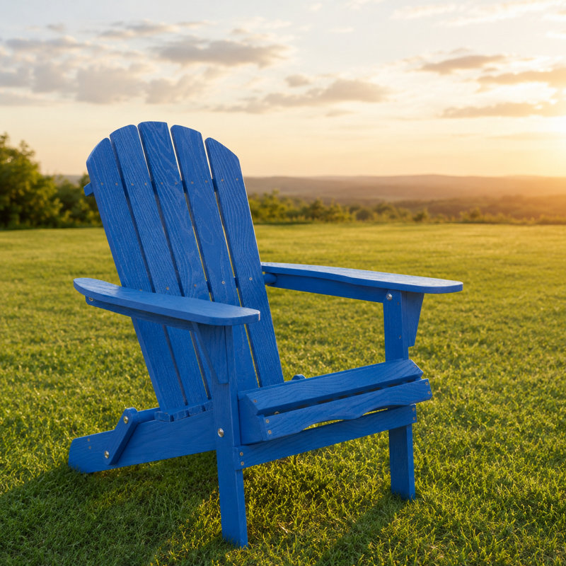 Embossed Solid Wood Outdoor Folding Adirondack Chair with Pre-Assembled Backrest and Seatboard, Durable Weather Resistant Patio Seating Ideal for Garden, Backyard, Porch, Pool Deck, Fire Pit Areas