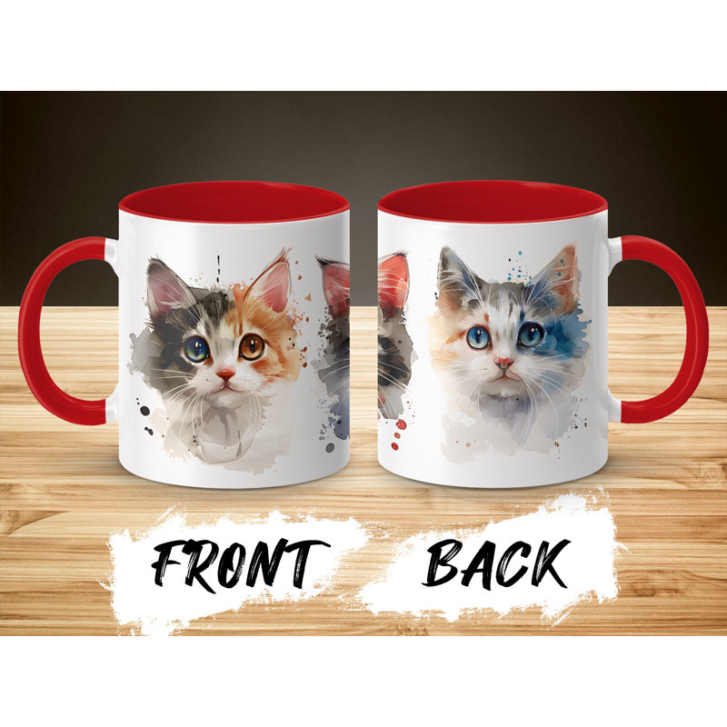 Ceramic Coffee Mug, Red, 3