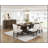 Modern Rectangular Dining Table with Extension Leaf, Durable Unique Metallic Accent Base, Brown Finish Wooden Furniture