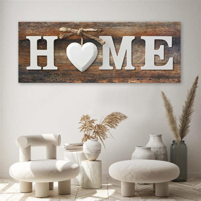 Home Heart Retro - No Frame Print on Canvas