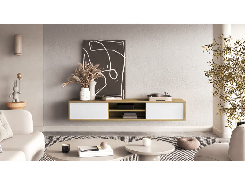 Barillas with Fireplace Included, Oak Artisan/White