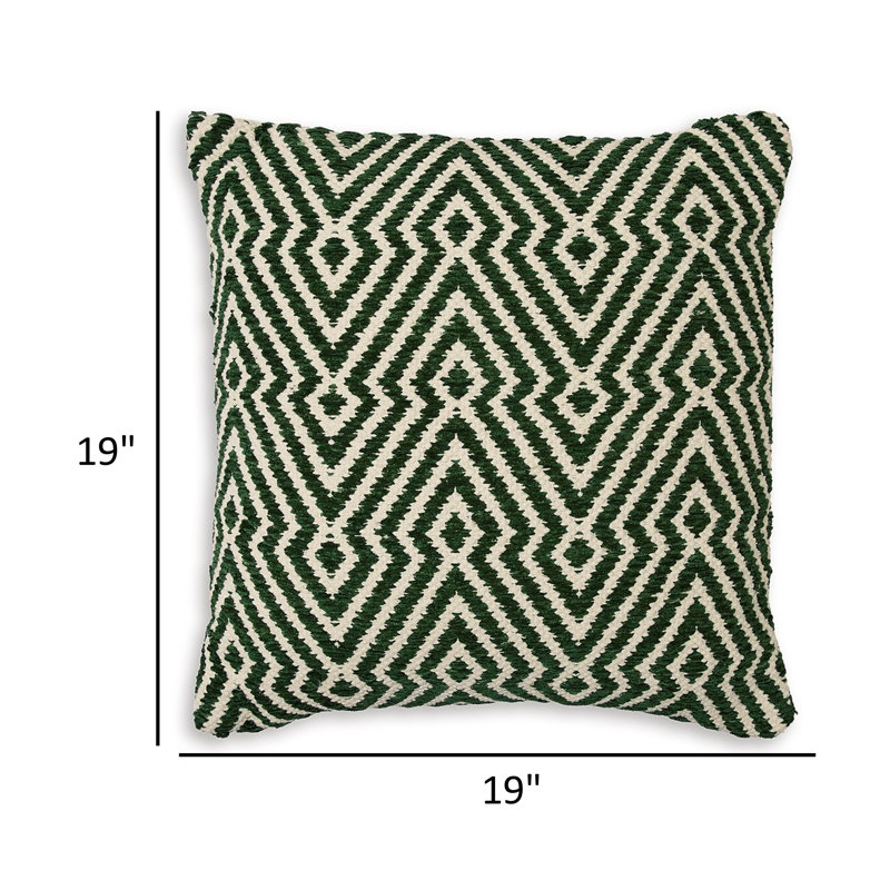 Ensemble de 4 coussins décoratifs Digy 19 po, motif de clés tissées à la main, noir et blanc
