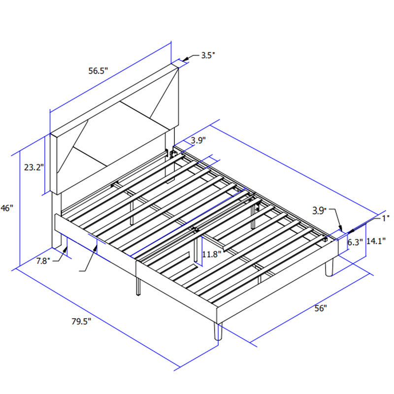 Gray Upholstered Full Size Bed Frame - Headboard & Potent Wood Slat Grouping Mattress Foundation No Box Spring Easy Assembly Identified Secure Compound To Assemble Discovered
