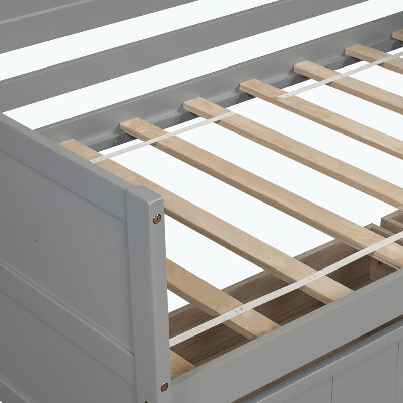 Wooden Daybed with 2 drawers, Gray