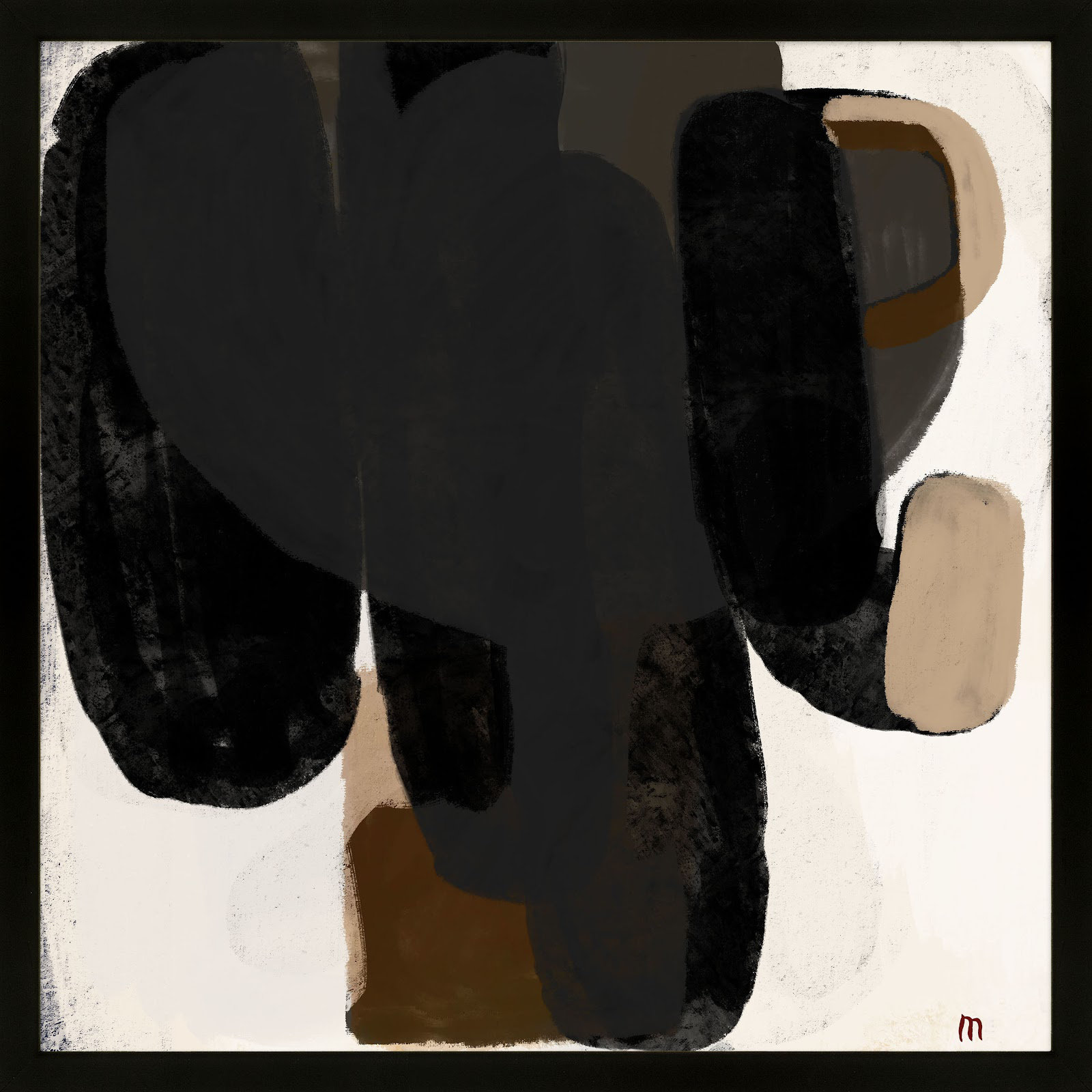 Abstract No. 2 Print, 36" H x 36" W x 1.25" D, Black
