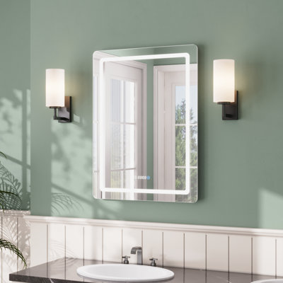 Modern Frameless LED Lighted Bathroom / Vanity Mirror with 3 Colour Adjustable, Memory Function, Anti-fog, Time Mode Control
