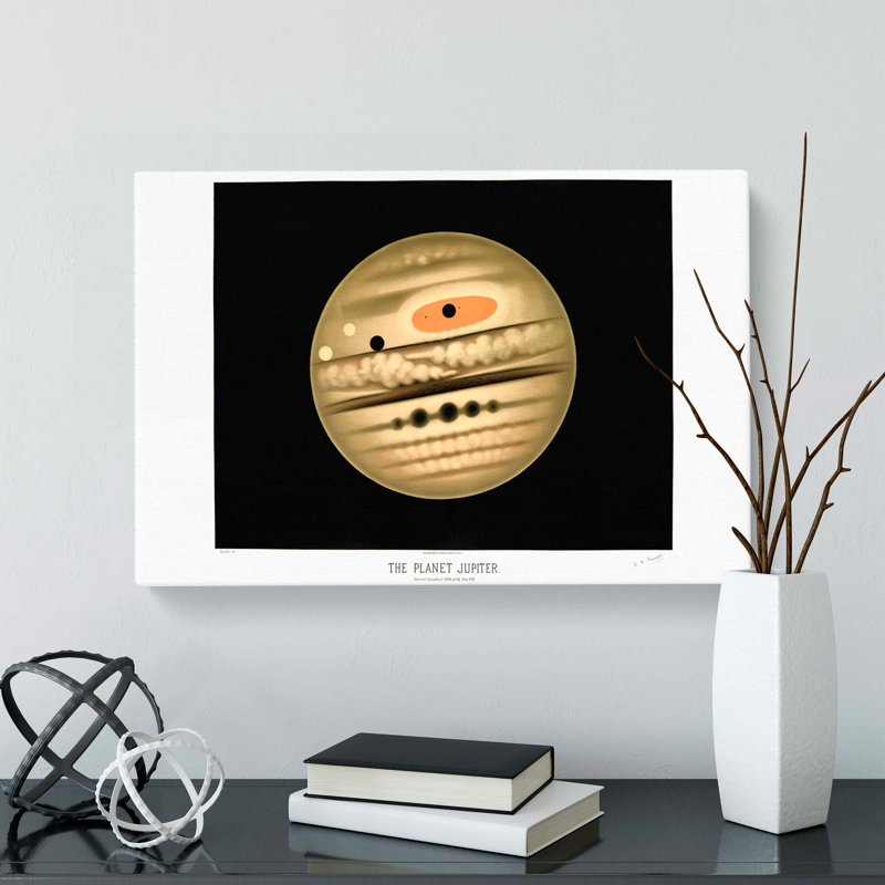 Planet Jupiter by E. L. Trouvelot - Wrapped Canvas Painting, 40cm H x 60cm W x 3cm D