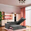 Canapé-lit convertible avec rangement dissimulé, canapé-lit escamotable avec accoudoirs fonctionnels, capuchon à accoudoirs rabattable et structure robuste pour le salon ou la chambre d'amis-1294507095