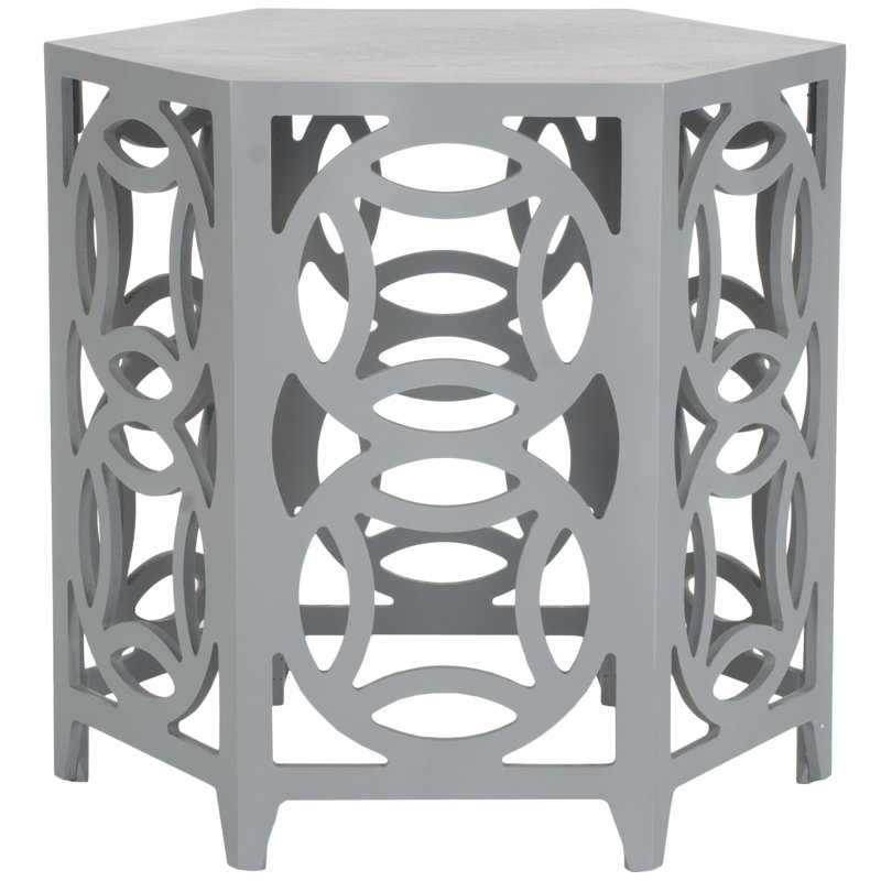 Table de bout Heidi Block, Bleu gris perle