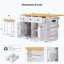 Grand îlot de cuisine de 53 po avec 2 tabourets de bar et prise de courant-2009894807